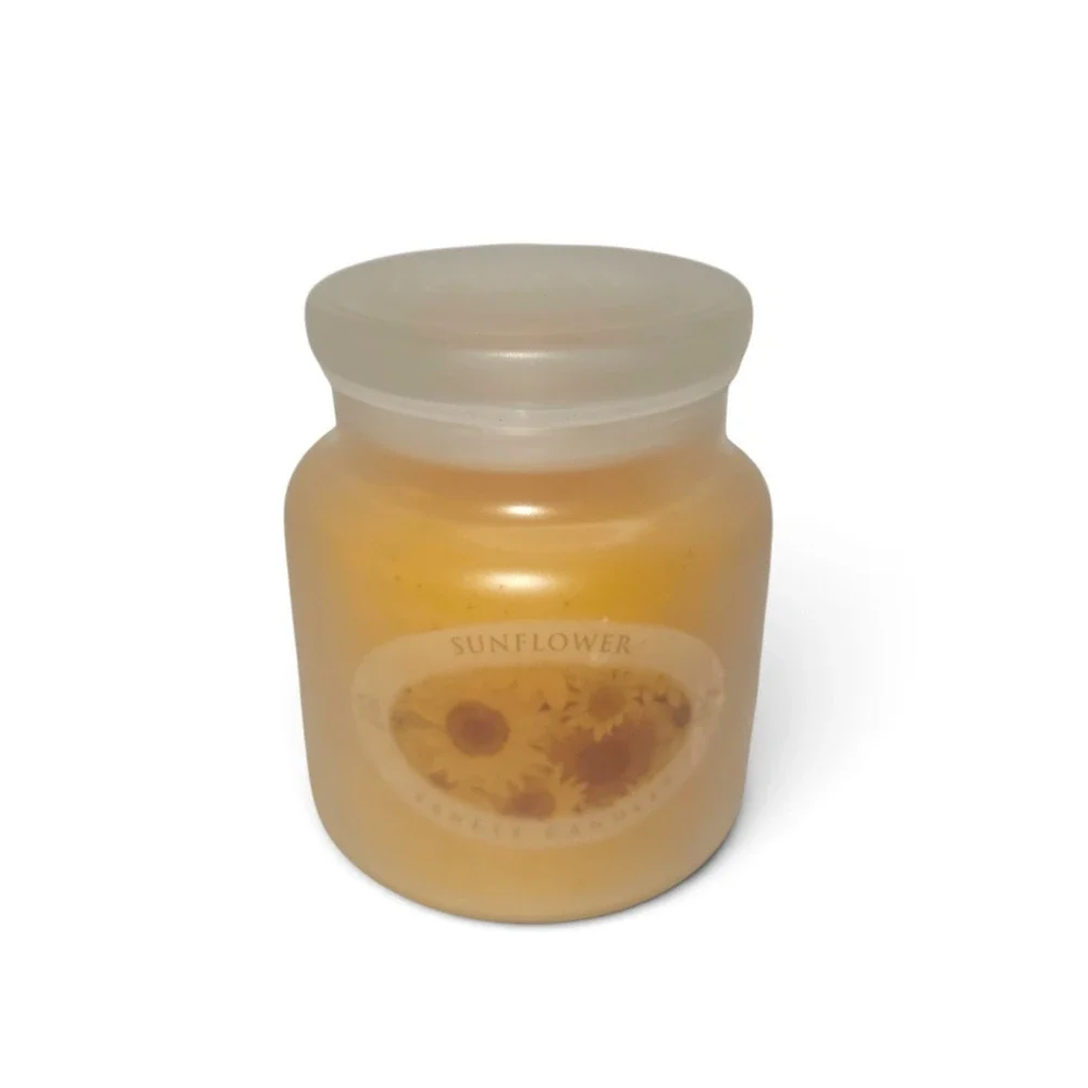 Yankee Candle Sunflower Single Wick Jar Candle 14.5oz Rare Frosted Glass Jar